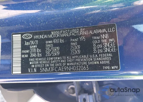 2022 Hyundai Tucson Sel from USA, damaged, VIN 5NMJFCAE9NH032063